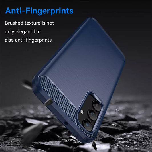 Fodral för Samsung Galaxy A55 5G A556, Techsuit, Kolfiber, Blå
