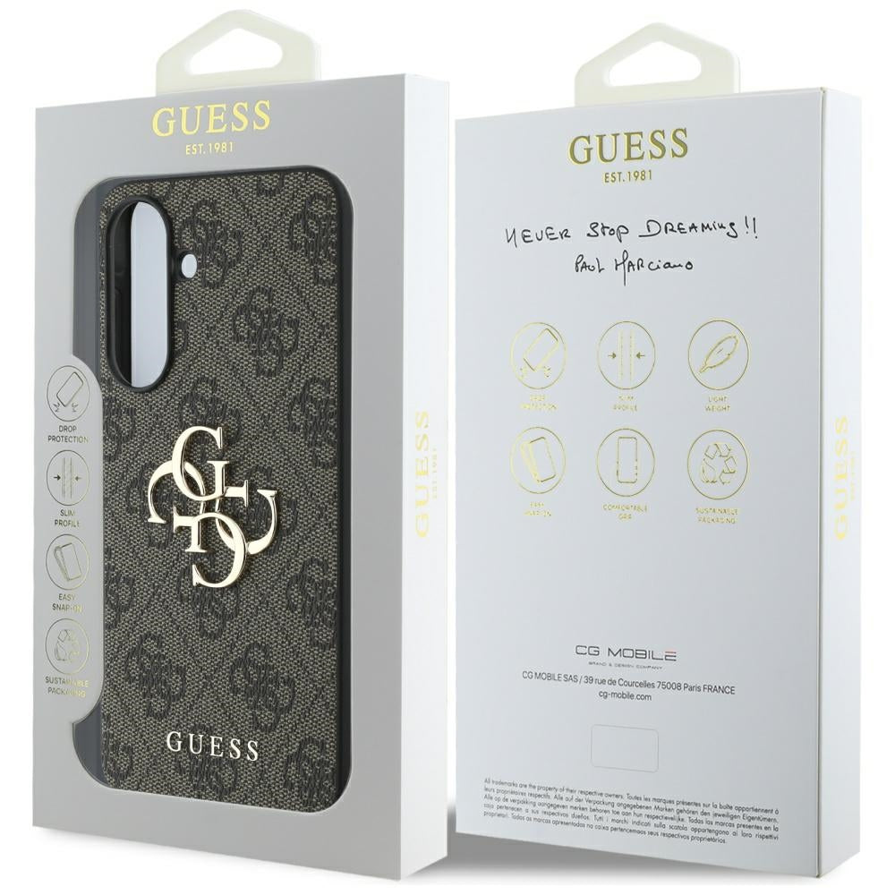 Fodral för Samsung Galaxy A56 A566, Guess, 4G Big Logo, Brun