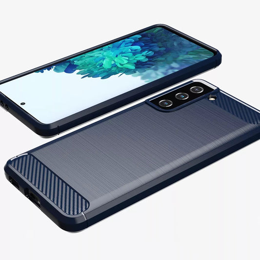 Fodral för Samsung Galaxy S20 FE 2022 G781 / S20 FE 5G G781 / S20 FE G780, Techsuit, Kolfiber, Blå