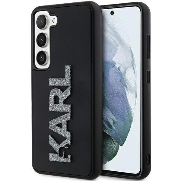 Fodral för Samsung Galaxy S23+ S916, Karl Lagerfeld, 3D Rubber Glitter Logo, Svart