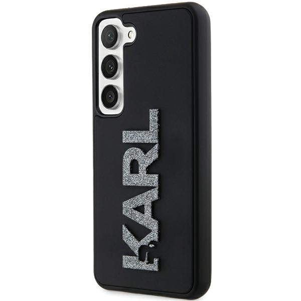 Fodral för Samsung Galaxy S23+ S916, Karl Lagerfeld, 3D Rubber Glitter Logo, Svart