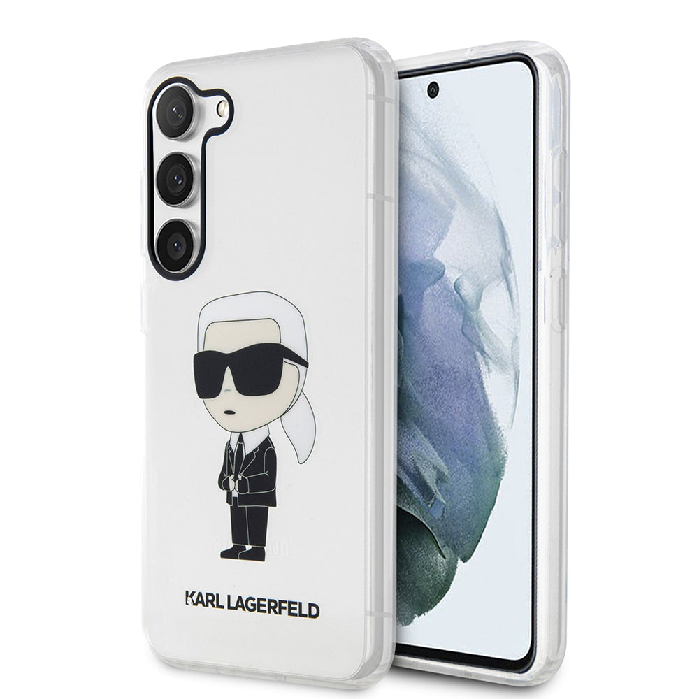 Fodral för Samsung Galaxy S23+ S916, Karl Lagerfeld, Ikonik Karl, Transparent