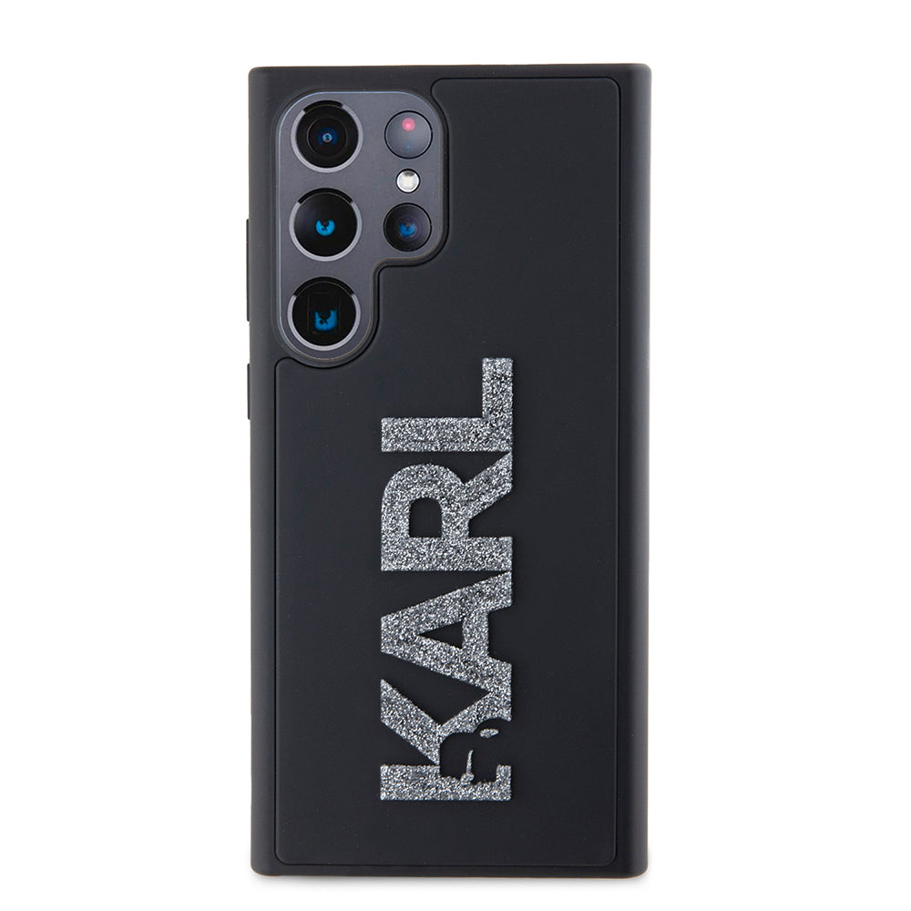 Fodral för Samsung Galaxy S23 Ultra S918, Karl Lagerfeld, 3D Rubber Glitter Logo, Svart