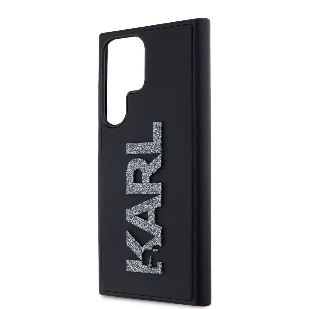 Fodral för Samsung Galaxy S23 Ultra S918, Karl Lagerfeld, 3D Rubber Glitter Logo, Svart
