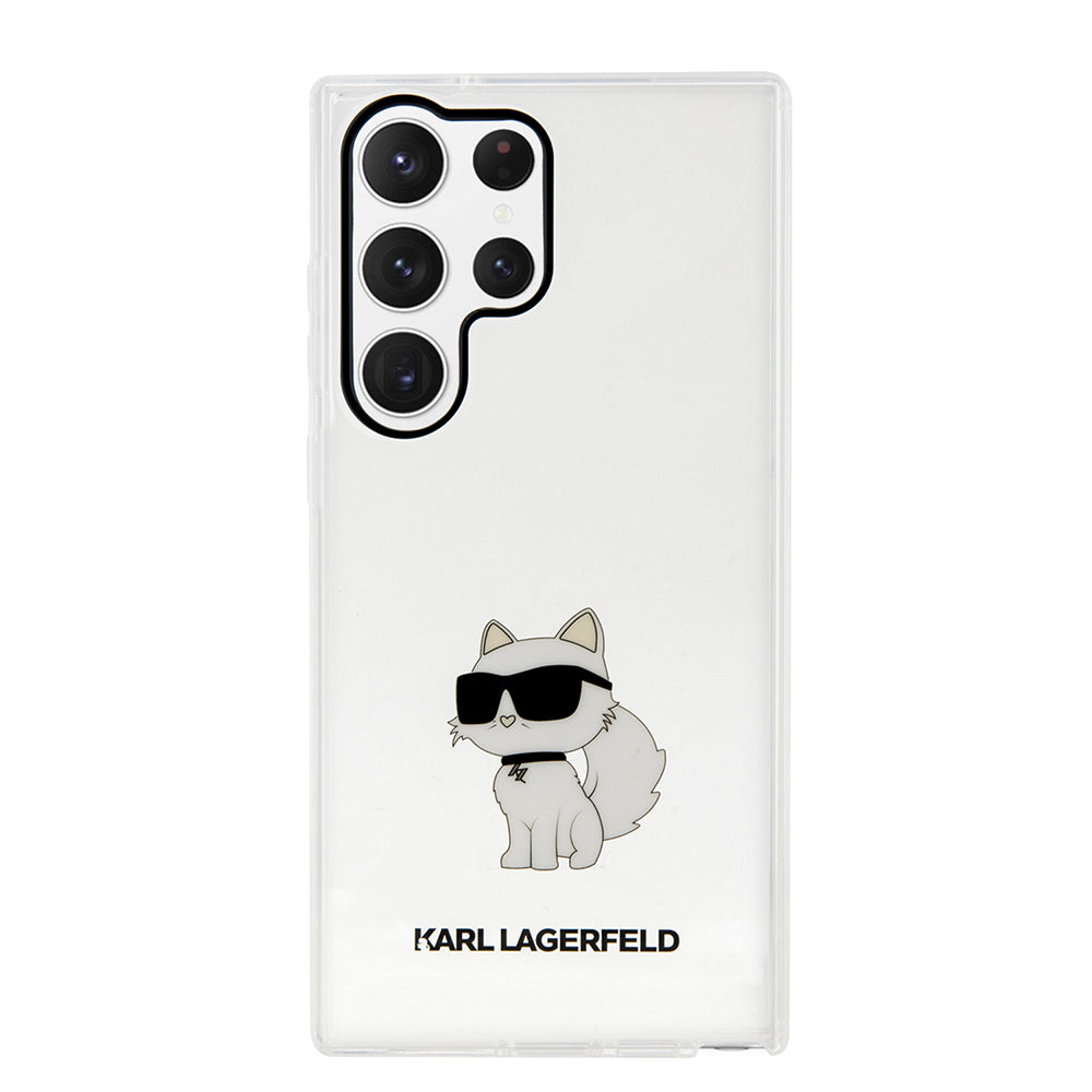 Skyddsfodral för Samsung Galaxy S23 Ultra S918, Karl Lagerfeld, Ikonik Choupette, Transparent