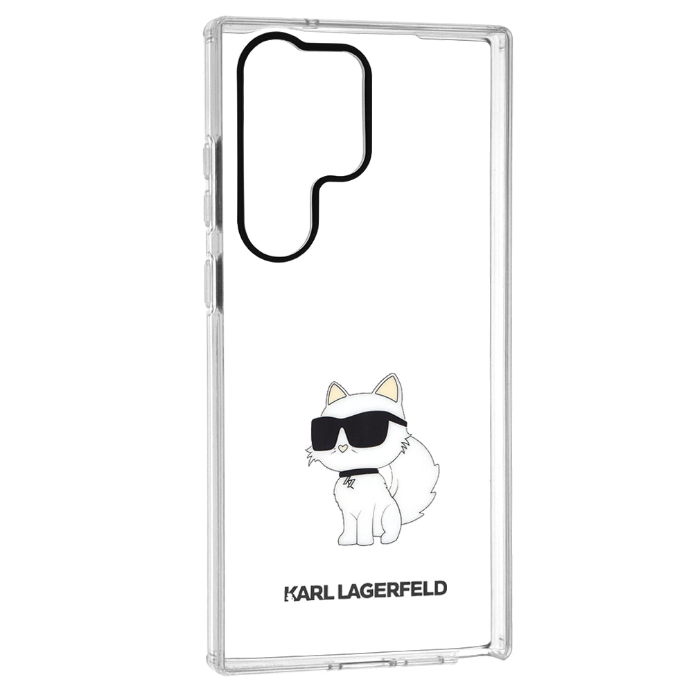 Skyddsfodral för Samsung Galaxy S23 Ultra S918, Karl Lagerfeld, Ikonik Choupette, Transparent
