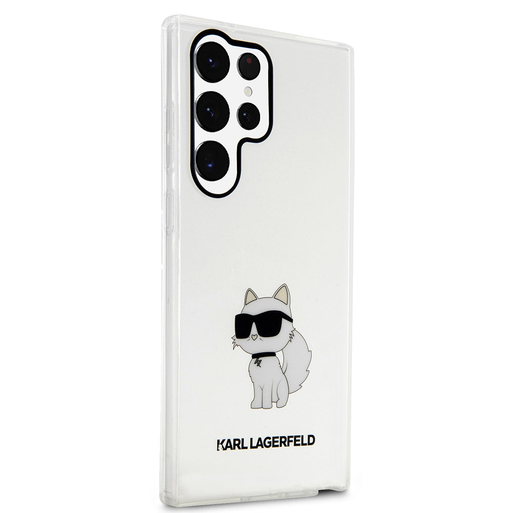 Skyddsfodral för Samsung Galaxy S23 Ultra S918, Karl Lagerfeld, Ikonik Choupette, Transparent