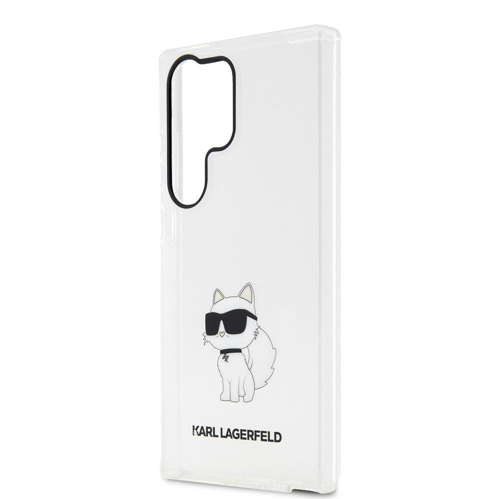 Skyddsfodral för Samsung Galaxy S23 Ultra S918, Karl Lagerfeld, Ikonik Choupette, Transparent