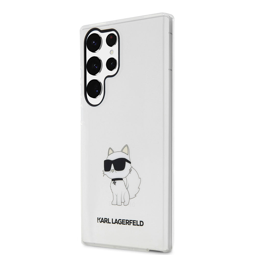 Skyddsfodral för Samsung Galaxy S23 Ultra S918, Karl Lagerfeld, Ikonik Choupette, Transparent