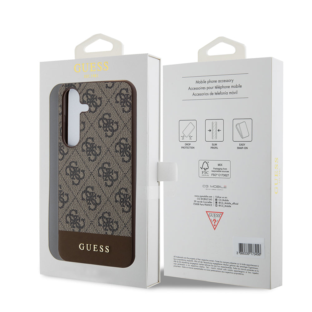Fodral för Samsung Galaxy S24+ S926, Guess, 4G Stripe, Brun