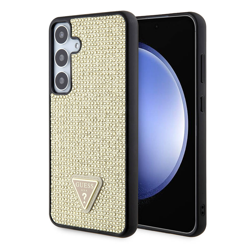 Fodral för Samsung Galaxy S24+ S926, Guess, Rhinestone Triangle Logo, Guld