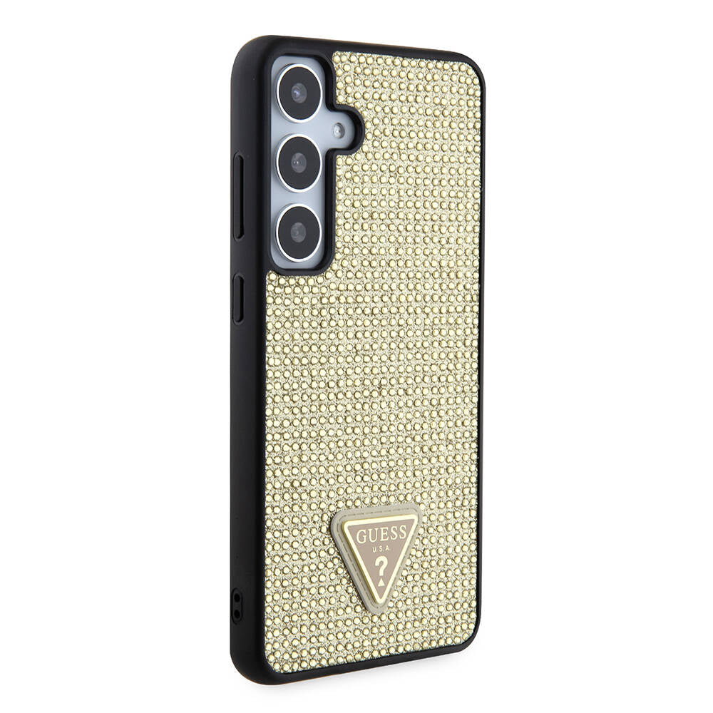 Fodral för Samsung Galaxy S24+ S926, Guess, Rhinestone Triangle Logo, Guld