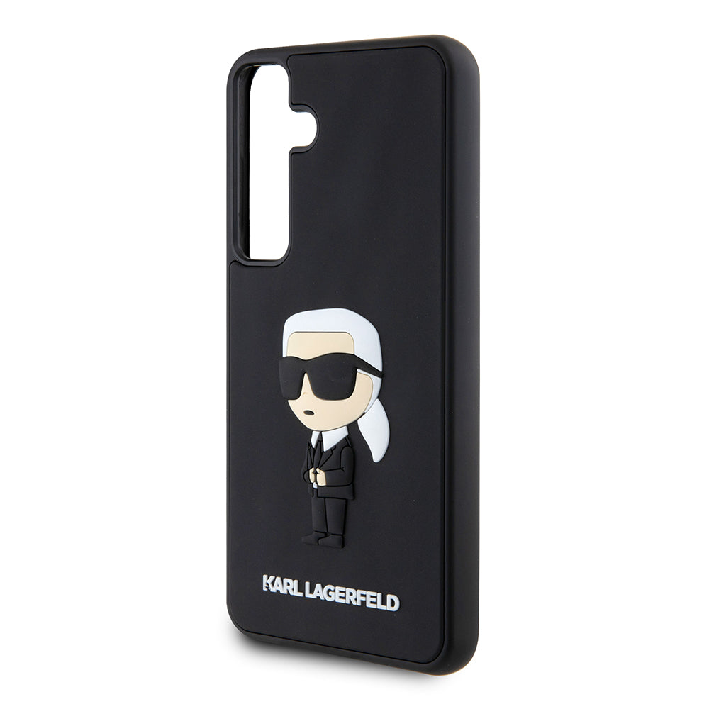 Skyddsfodral för Samsung Galaxy S24+ S926, Karl Lagerfeld, 3D Rubber Ikonik Karl, Svart