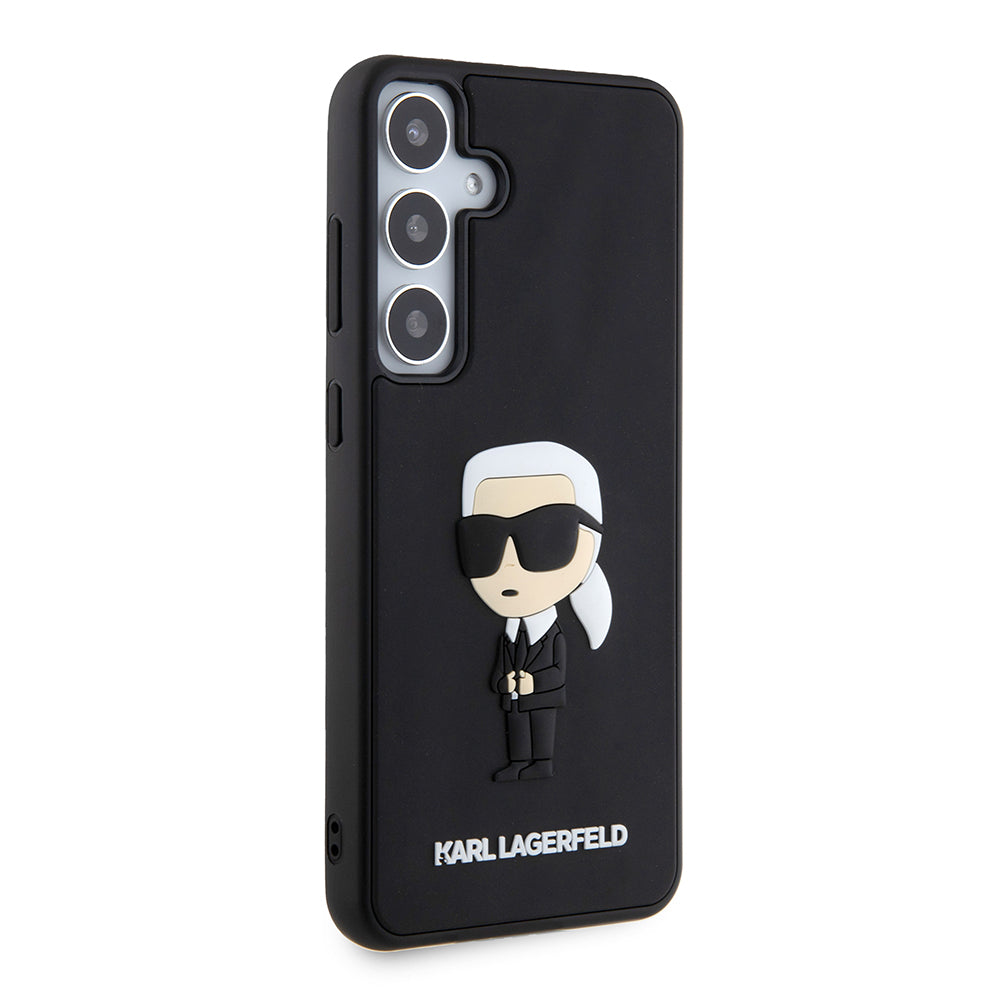 Skyddsfodral för Samsung Galaxy S24+ S926, Karl Lagerfeld, 3D Rubber Ikonik Karl, Svart