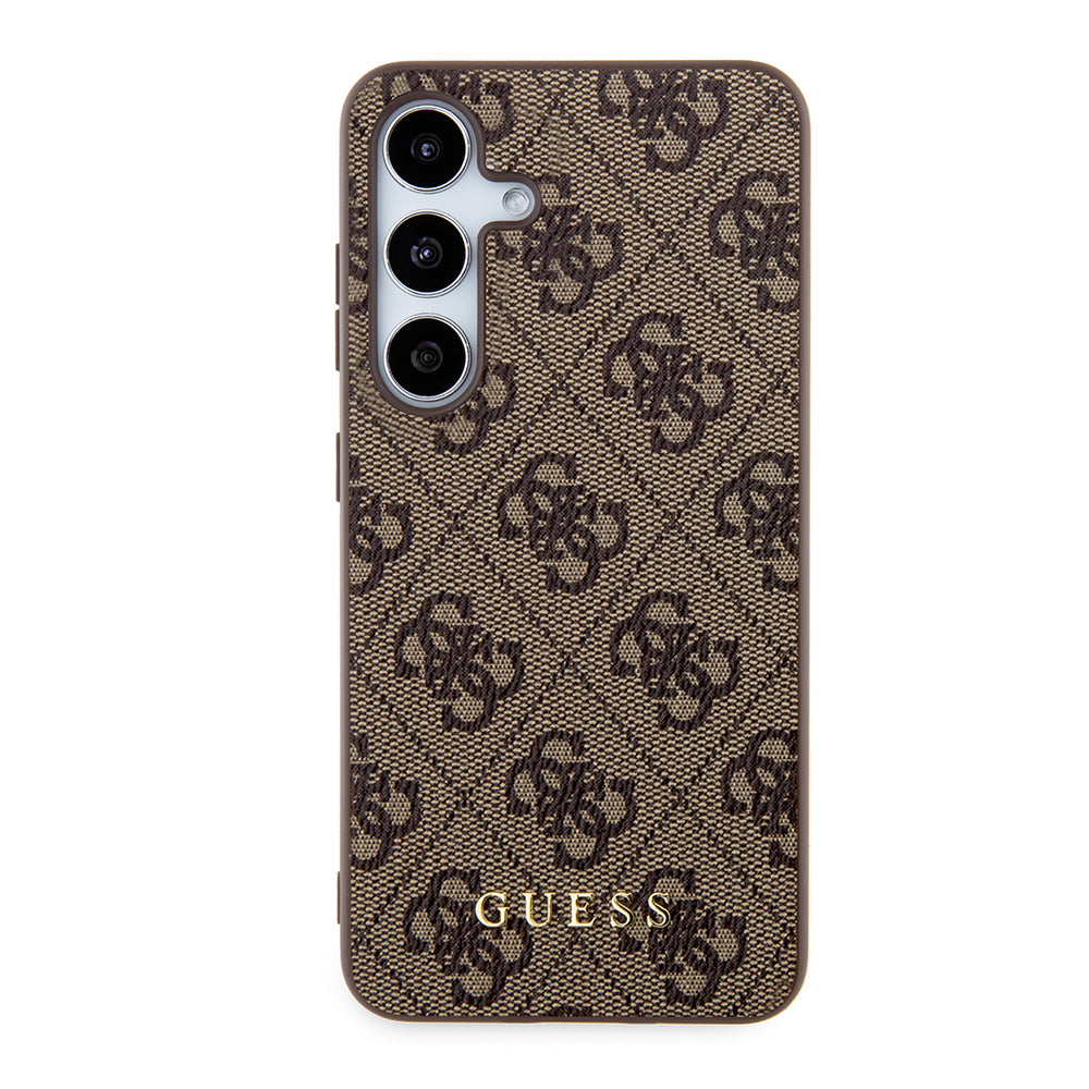 Fodral för Samsung Galaxy S24 S921, Guess, 4G Metal Gold Logo, Brun