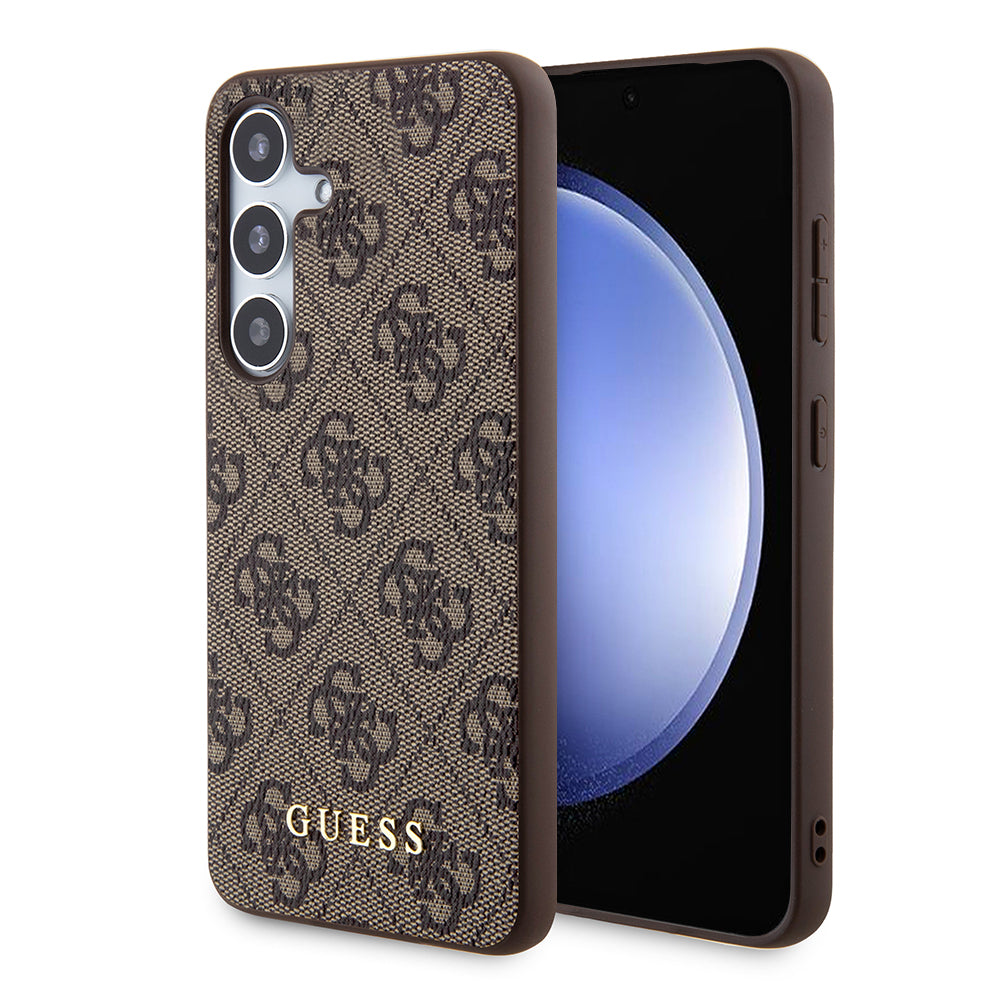 Fodral för Samsung Galaxy S24 S921, Guess, 4G Metal Gold Logo, Brun