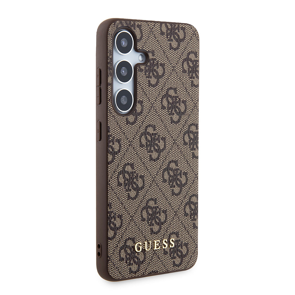 Fodral för Samsung Galaxy S24 S921, Guess, 4G Metal Gold Logo, Brun