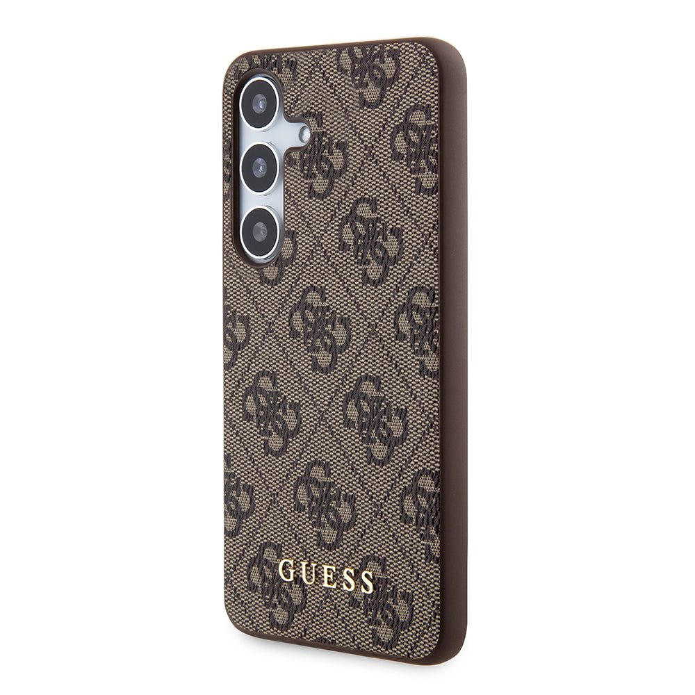 Fodral för Samsung Galaxy S24 S921, Guess, 4G Metal Gold Logo, Brun
