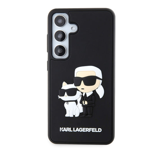 Fodral för Samsung Galaxy S24 S921, Karl Lagerfeld, 3D Rubber Karl & Choupette, Svart
