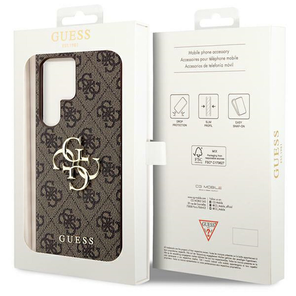Fodral för Samsung Galaxy S24 Ultra S928, Guess, 4G Big Logo, Brun
