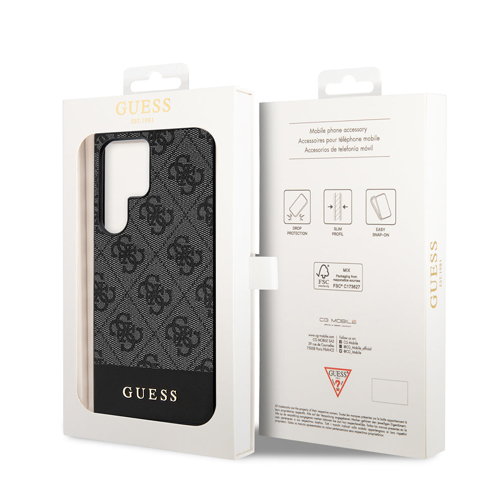 Case for Samsung Galaxy S24 Ultra S928, Guess, 4G Stripe, Black