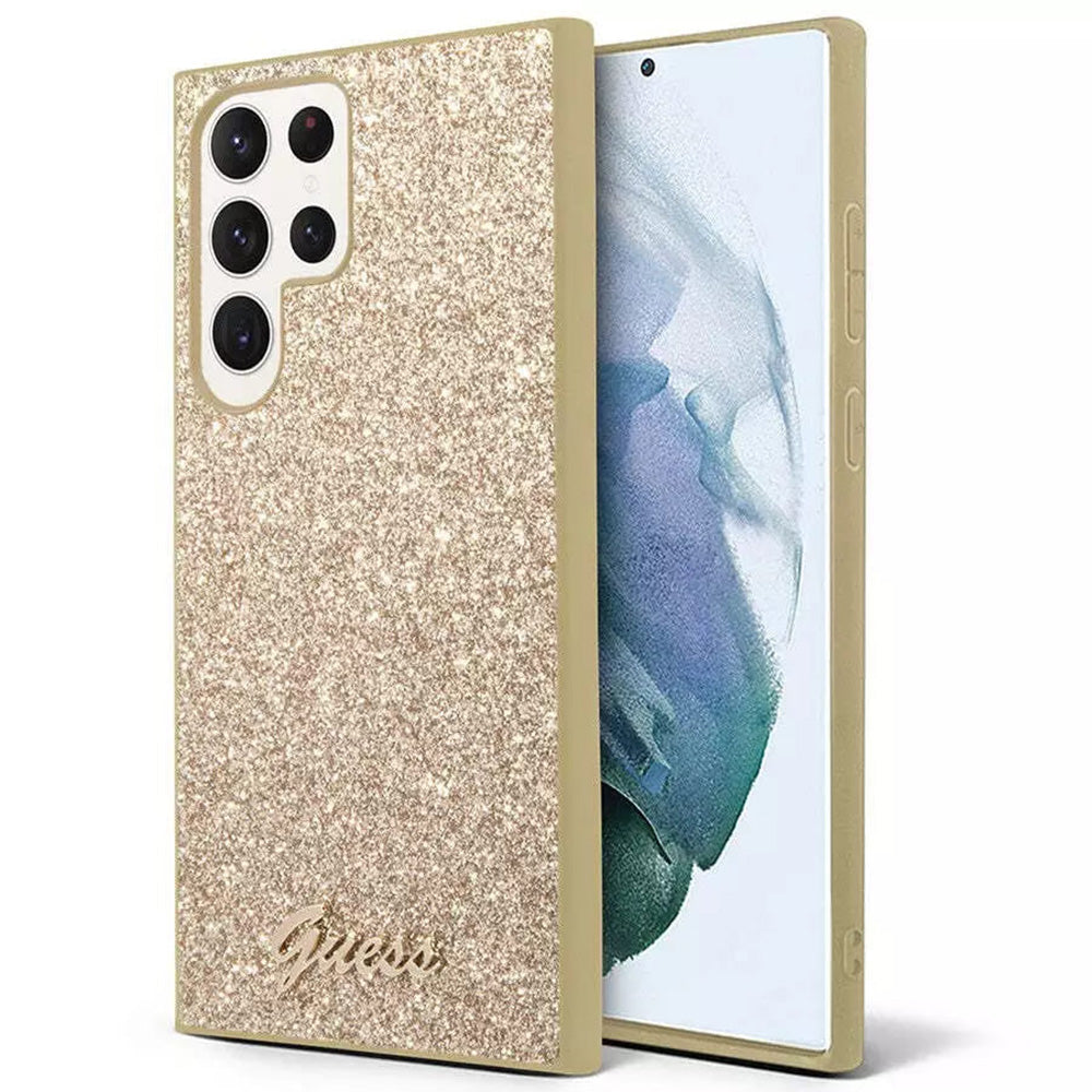 Fodral för Samsung Galaxy S24 Ultra S928, Guess, Glitter Script, Guld