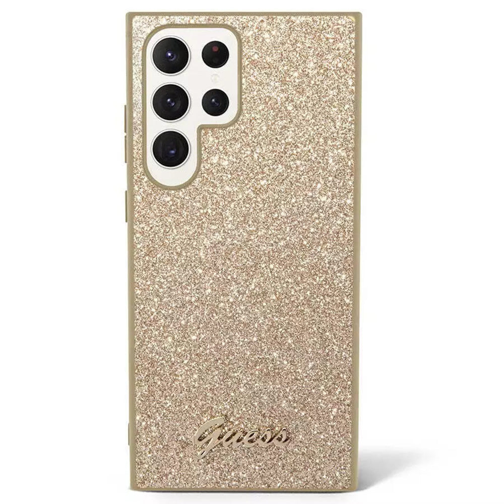 Fodral för Samsung Galaxy S24 Ultra S928, Guess, Glitter Script, Guld