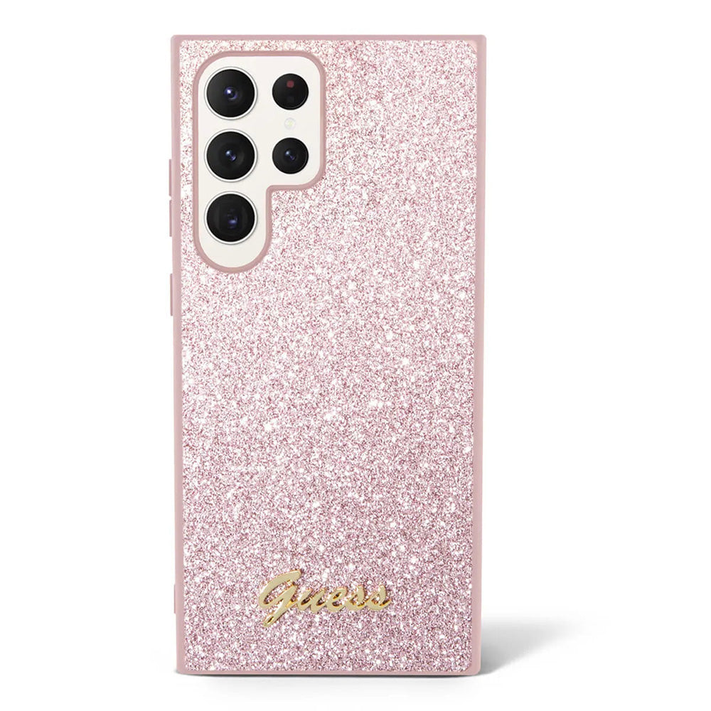 Fodral för Samsung Galaxy S24 Ultra S928, Guess, Glitter Script, Rosa
