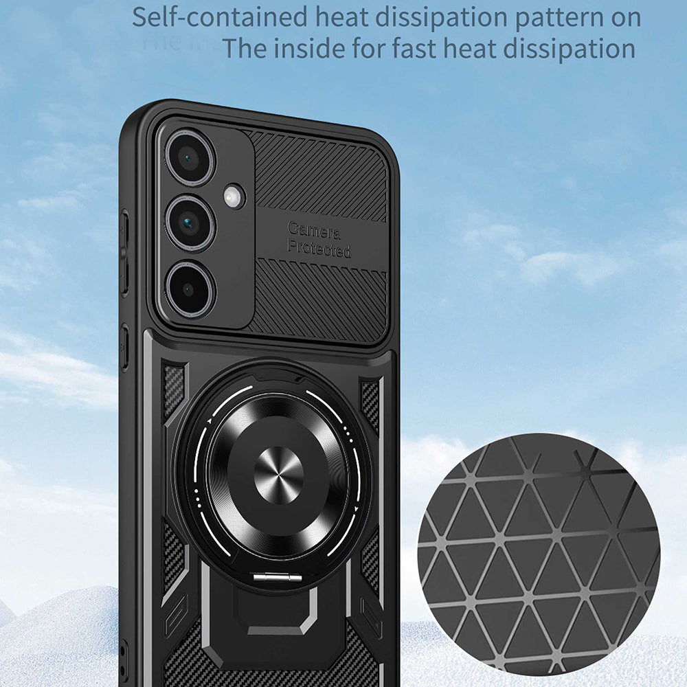 Fodral för Samsung Galaxy S25 FE, Techsuit, RuggedCam, Grå