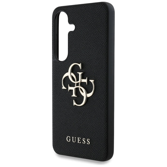 Fodral för Samsung Galaxy S25+ S936, Guess, 4G Grained Big and Classic Logo, Svart