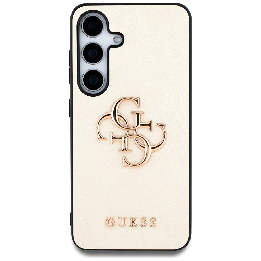Fodral för Samsung Galaxy S25 S931, Guess, 4G Grained Big and Classic Logo, Beige