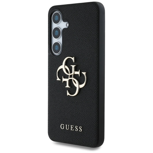 Fodral för Samsung Galaxy S25 S931, Guess, 4G Grained Big and Classic Logo, Svart