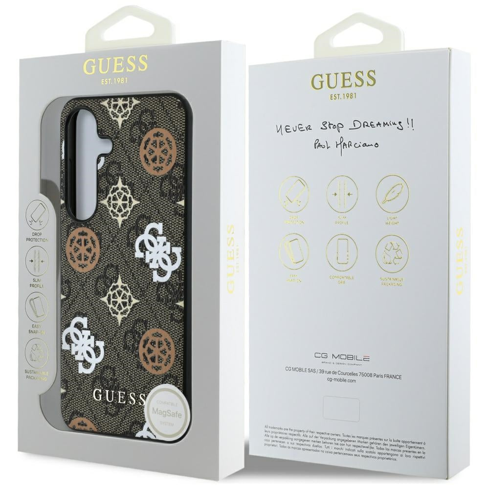 Fodral för Samsung Galaxy S25 S931, Guess, 4G Peony, Brun