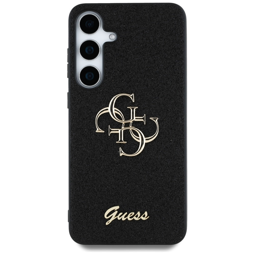 Fodral för Samsung Galaxy S25 S931, Guess, Glitter Big 4G Script, Svart