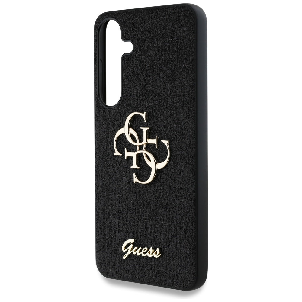 Fodral för Samsung Galaxy S25 S931, Guess, Glitter Big 4G Script, Svart