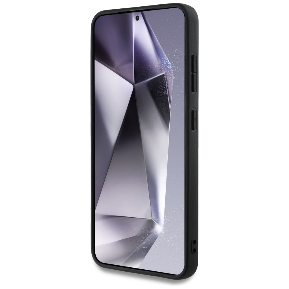 Fodral för Samsung Galaxy S25 S931, Guess, Grained Hot Stamp 4G Triangle, Rosa
