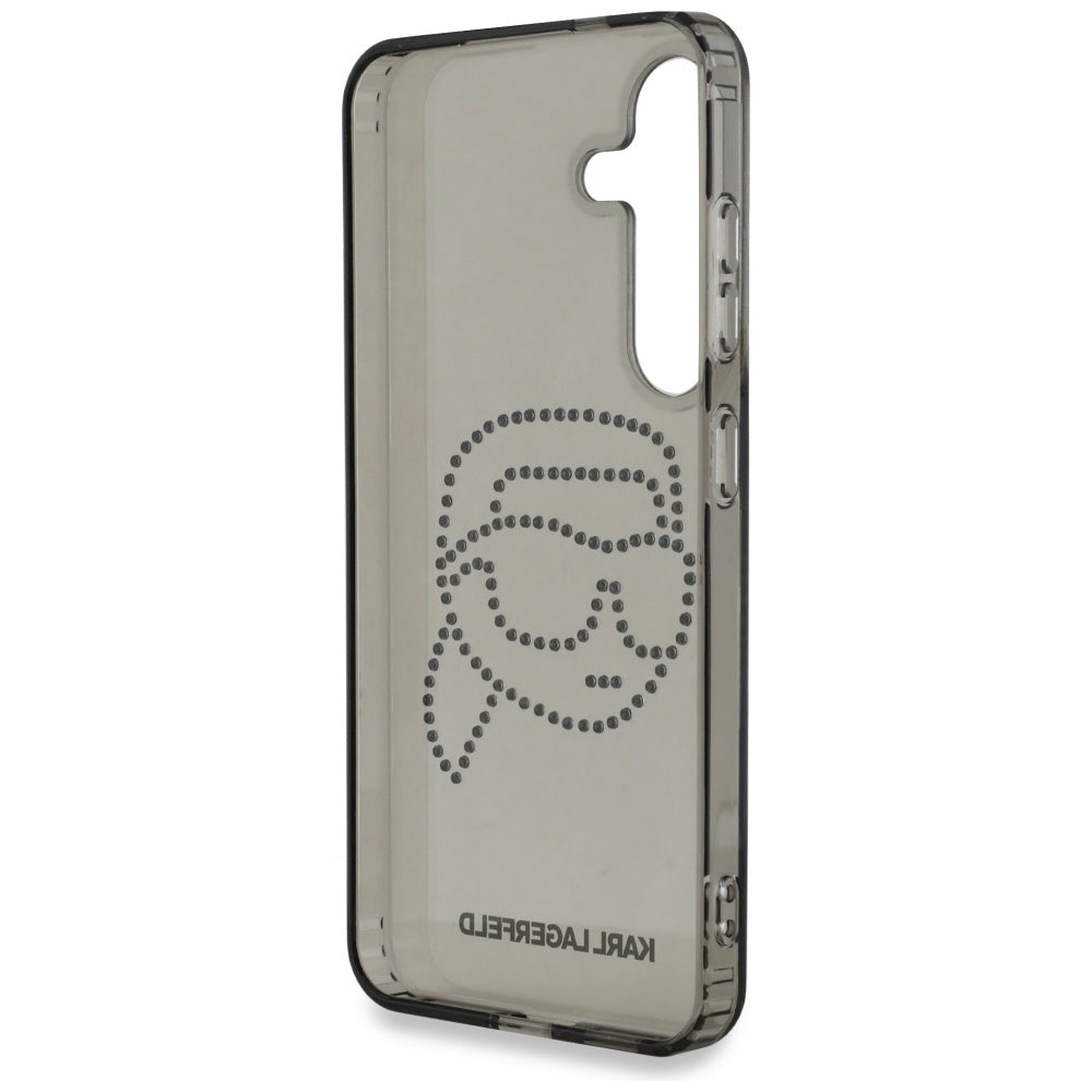 Fodral för Samsung Galaxy S25 S931, Karl Lagerfeld, IML Rhinestones Karl's Head, Svart