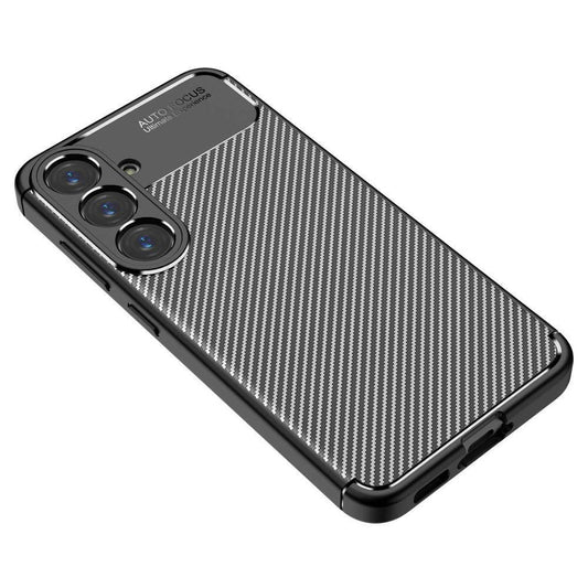 Fodral för Samsung Galaxy S25 S931, Techsuit, CarbonFiber, Svart