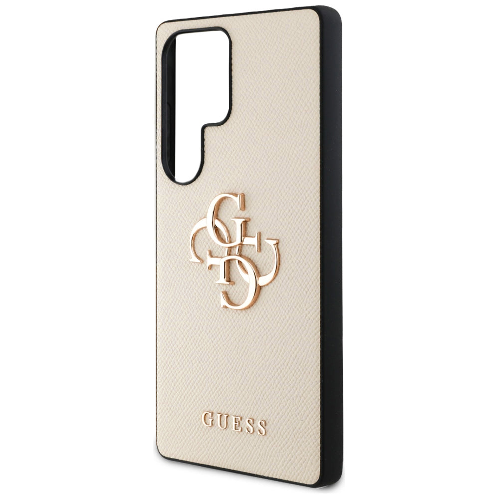 Fodral för Samsung Galaxy S25 Ultra S938, Guess, 4G Grained Big and Classic Logo, Beige