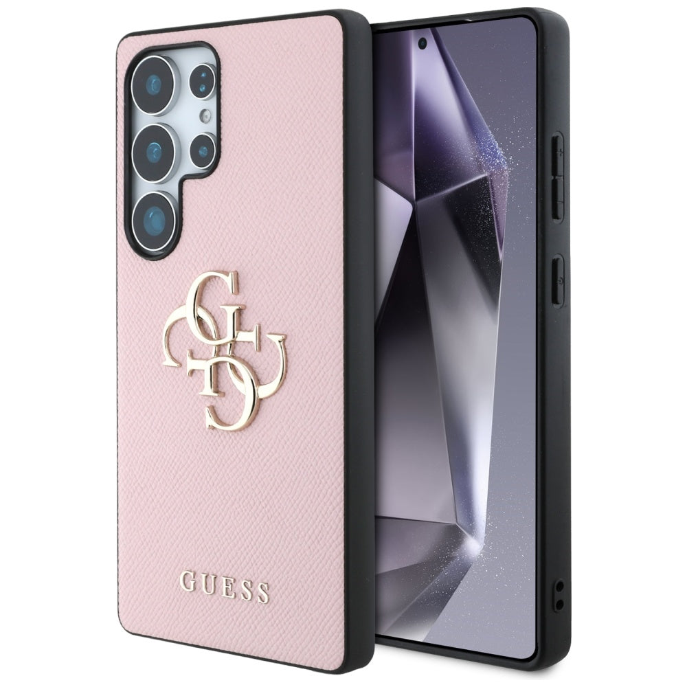 Fodral för Samsung Galaxy S25 Ultra S938, Guess, 4G Grained Big and Classic Logo, Rosa