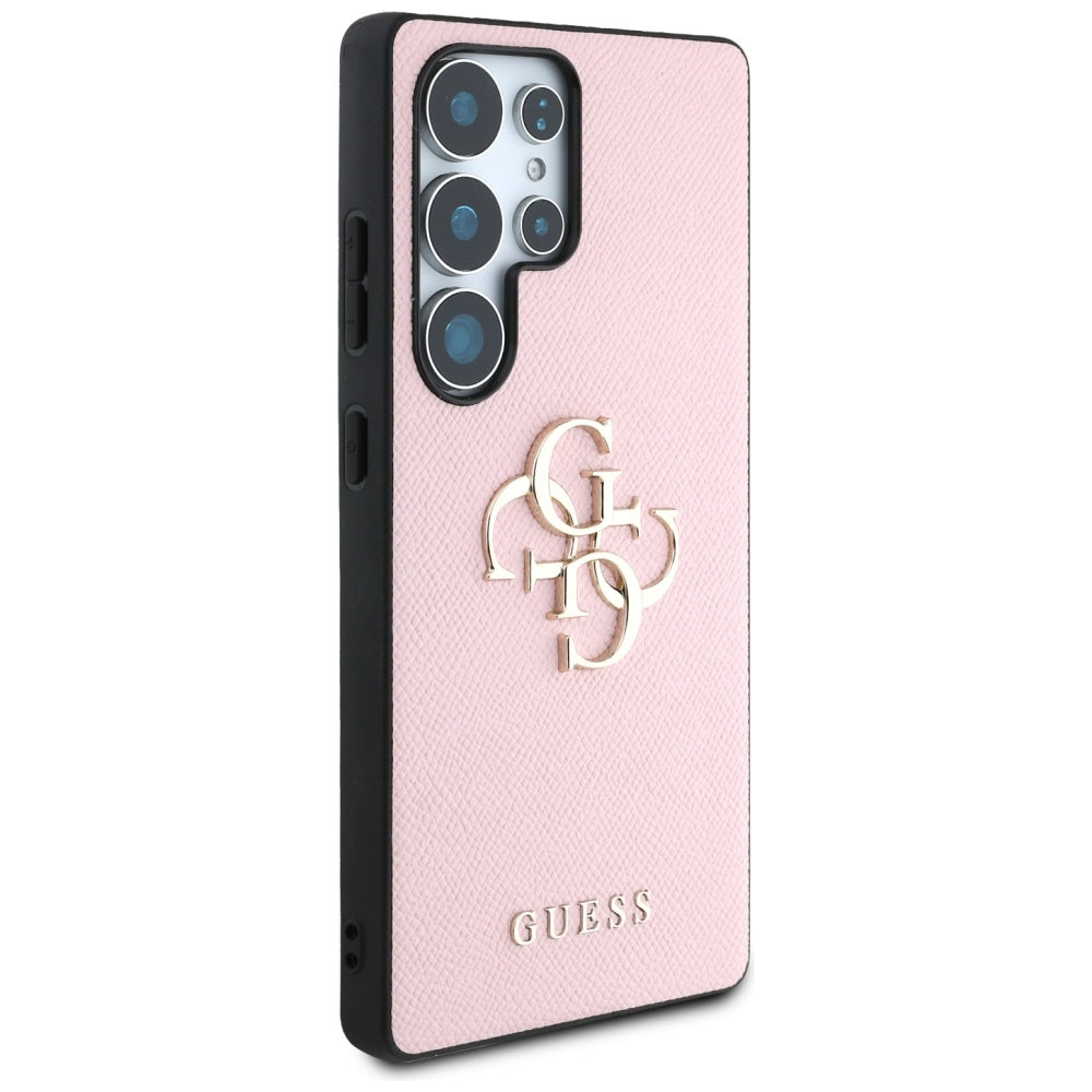 Fodral för Samsung Galaxy S25 Ultra S938, Guess, 4G Grained Big and Classic Logo, Rosa
