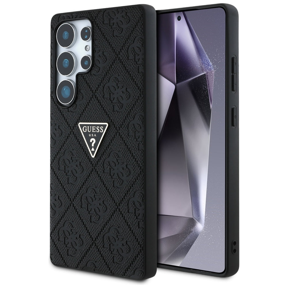 Fodral för Samsung Galaxy S25 Ultra S938, Guess, Grained Hot Stamp 4G Triangle, Svart