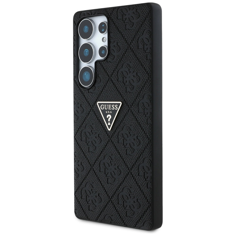 Fodral för Samsung Galaxy S25 Ultra S938, Guess, Grained Hot Stamp 4G Triangle, Svart