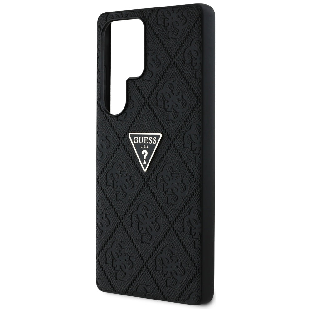 Fodral för Samsung Galaxy S25 Ultra S938, Guess, Grained Hot Stamp 4G Triangle, Svart