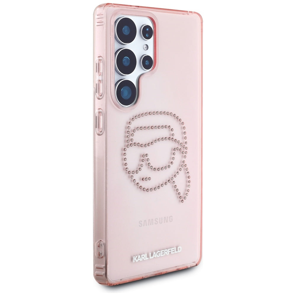 Fodral för Samsung Galaxy S25 Ultra S938, Karl Lagerfeld, IML Luxury Karl's Head, Rosa