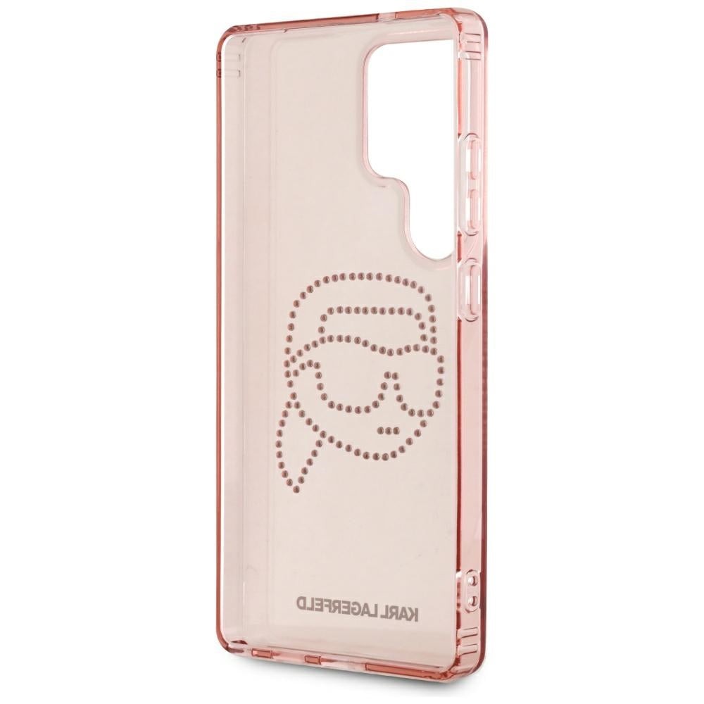 Fodral för Samsung Galaxy S25 Ultra S938, Karl Lagerfeld, IML Luxury Karl's Head, Rosa