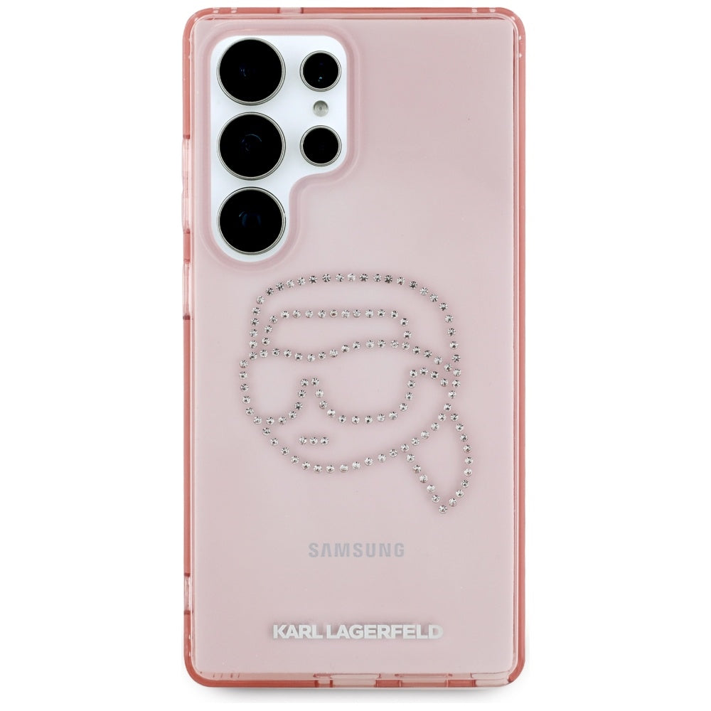 Fodral för Samsung Galaxy S25 Ultra S938, Karl Lagerfeld, IML Luxury Karl's Head, Rosa