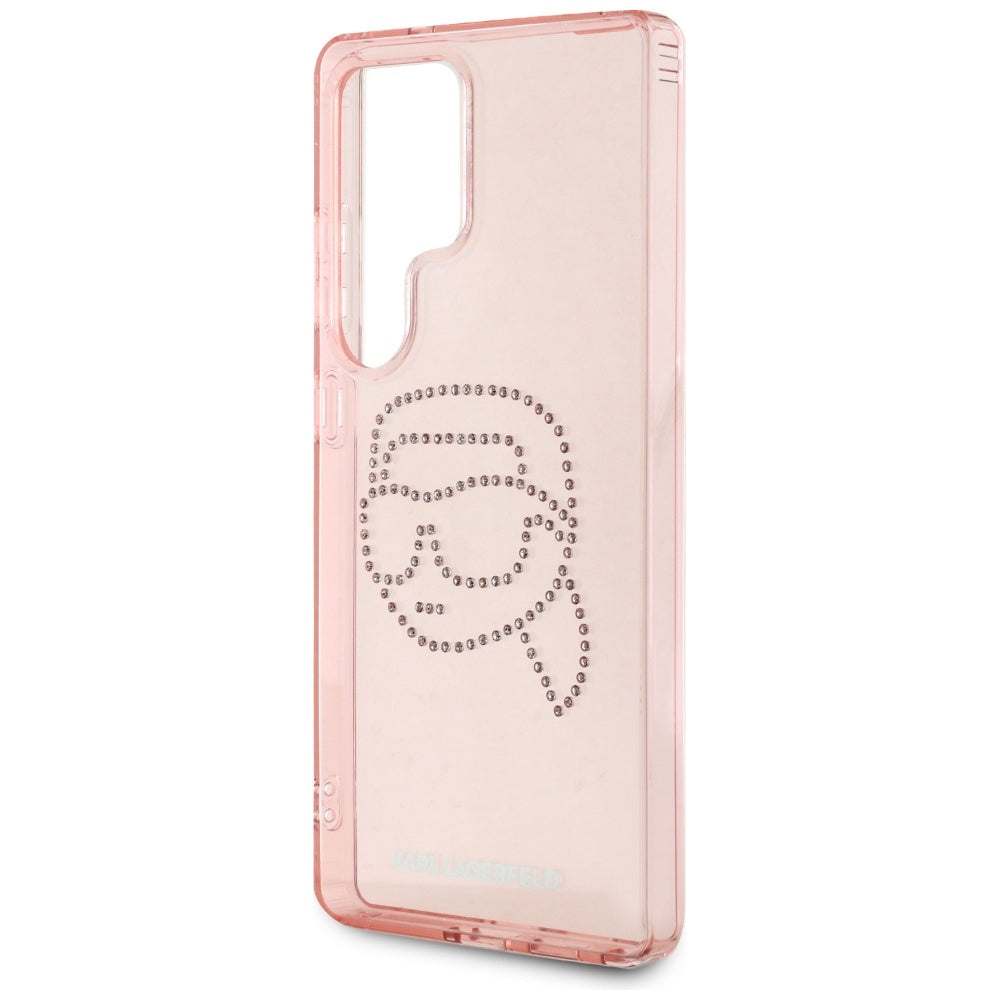Fodral för Samsung Galaxy S25 Ultra S938, Karl Lagerfeld, IML Luxury Karl's Head, Rosa