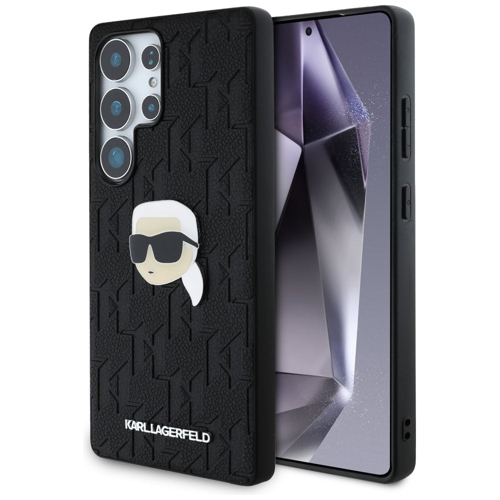 Fodral för Samsung Galaxy S25 Ultra S938, Karl Lagerfeld, Monogram Karl's Head, Svart
