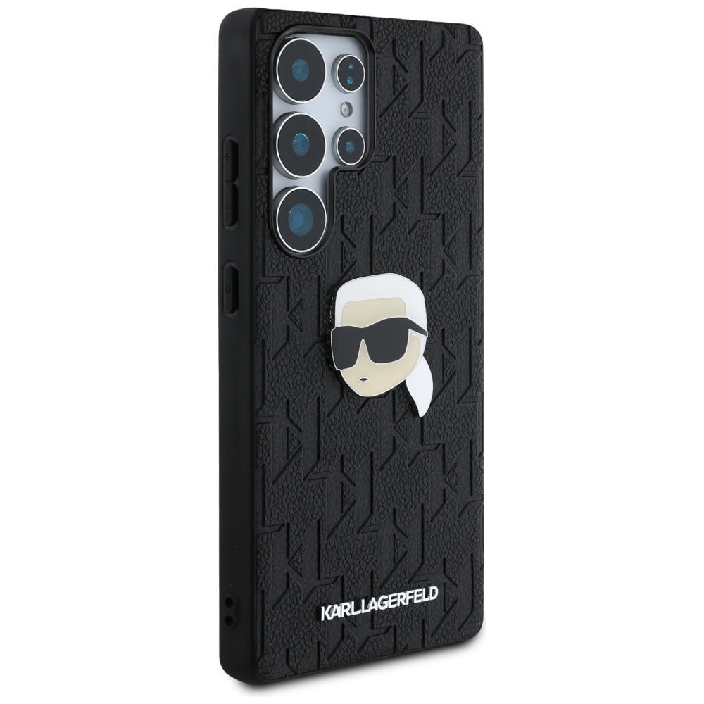 Fodral för Samsung Galaxy S25 Ultra S938, Karl Lagerfeld, Monogram Karl's Head, Svart